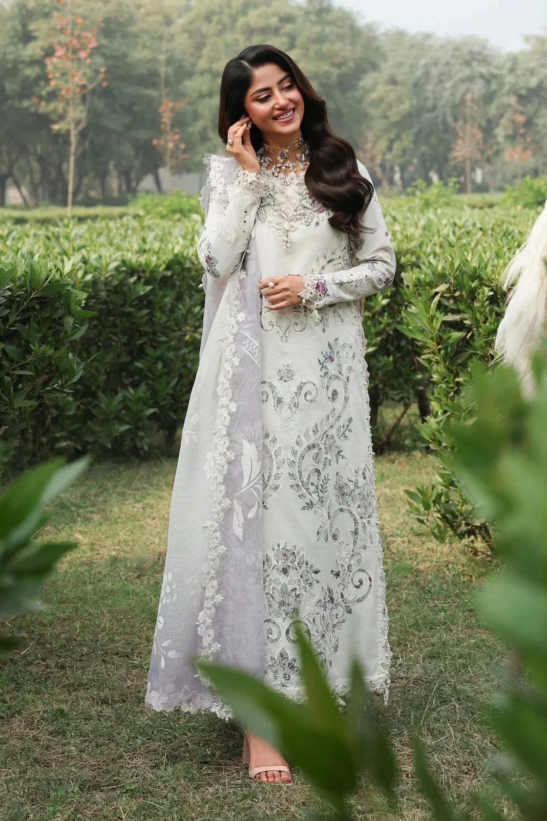 Sardinia White Luxury Lawn Collection Replica