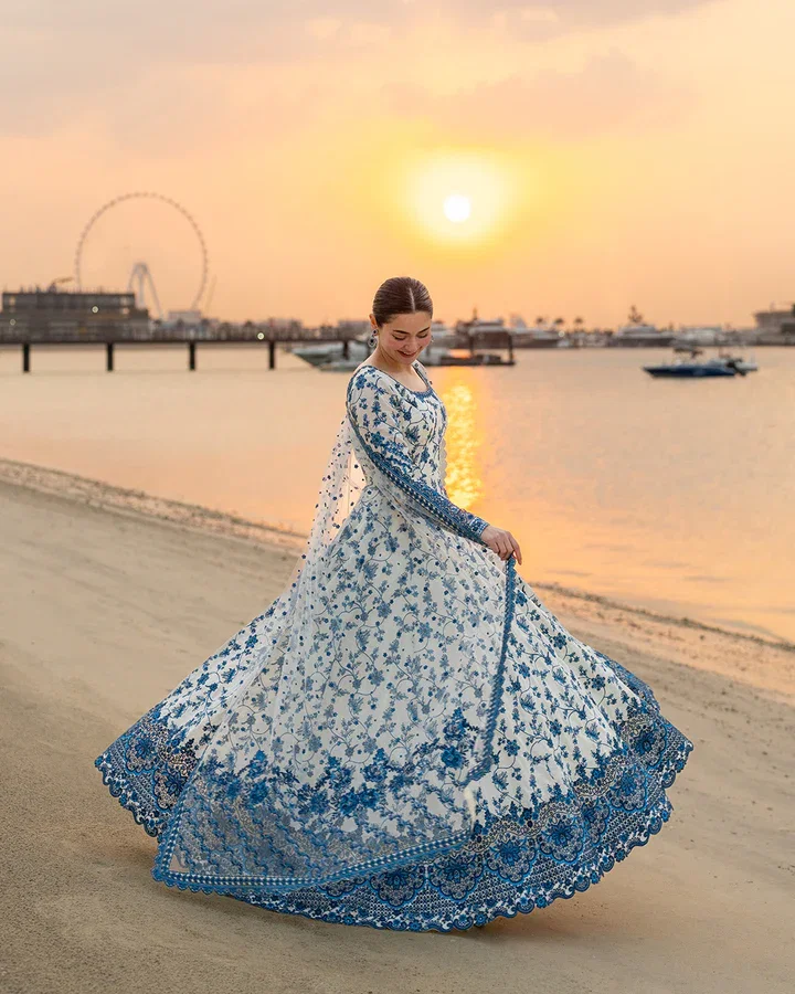 Alternative view of Faiza Saqlain White Luxury Lawn Collection Frock Replica
