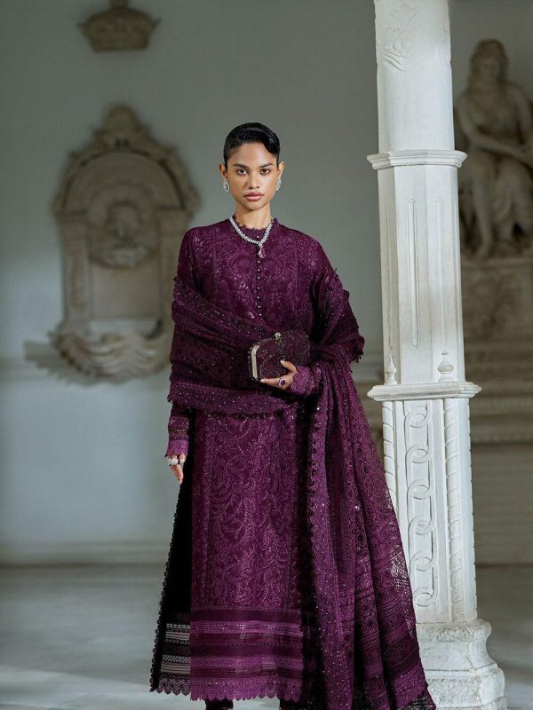 Sobia Nazir Burgundy Luxury Lawn Collection Replica