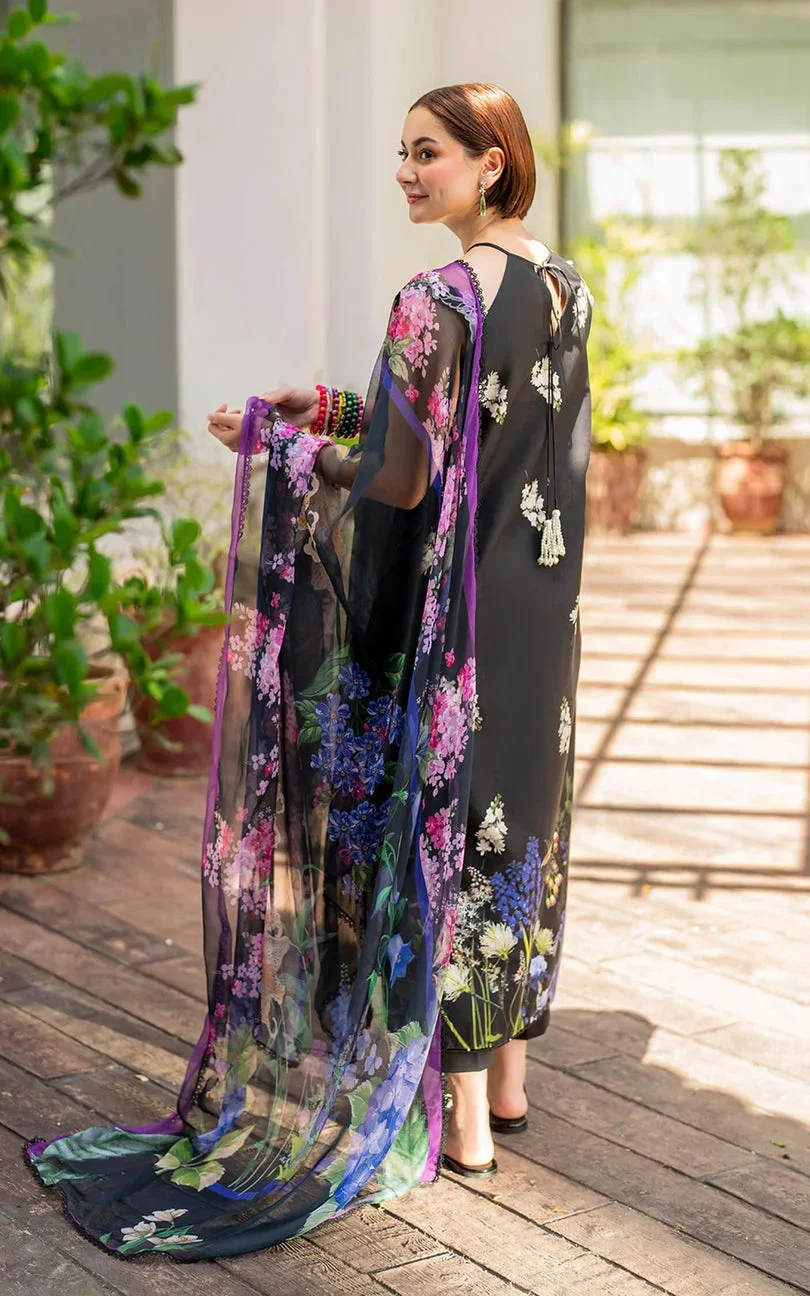 Asifa Nabeel Black Luxury Printed Lawn Collection Replica - Image 3