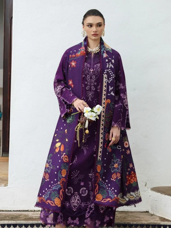Qalamkar Purple Luxury Lawn Collection Replica
