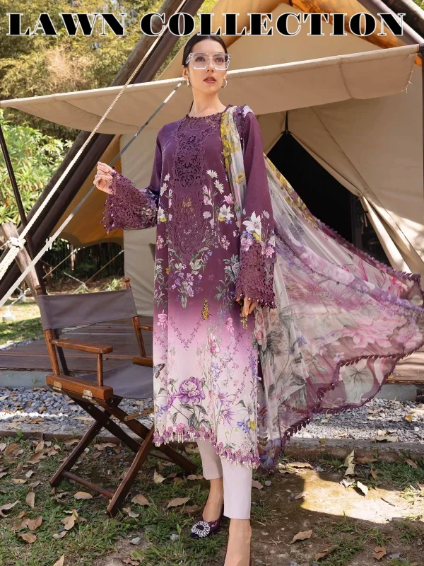 Maria B Purple Luxury Printed Lawn Collection Replica