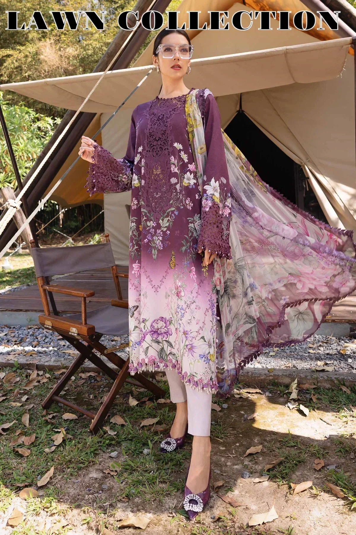 Maria B Purple Luxury Printed Lawn Collection Replica