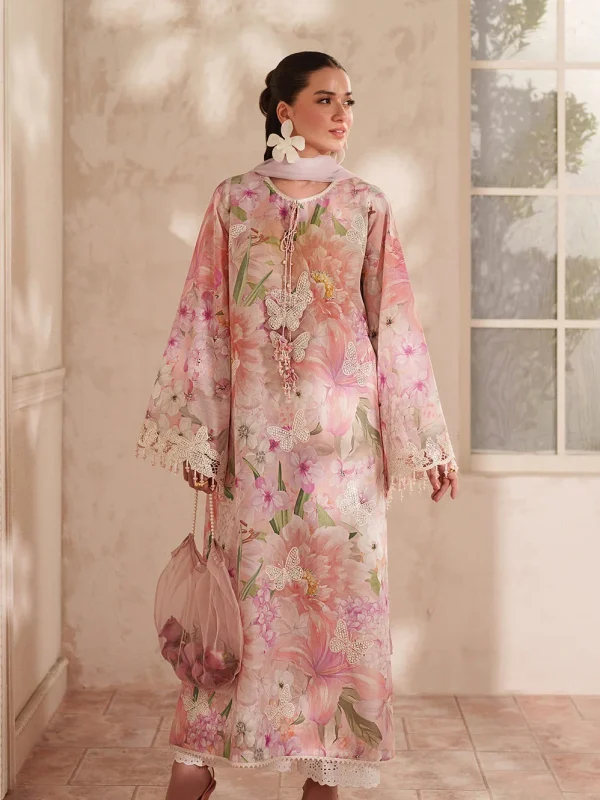 Baroque Pink Luxury Swiss Lawn Collection Replica