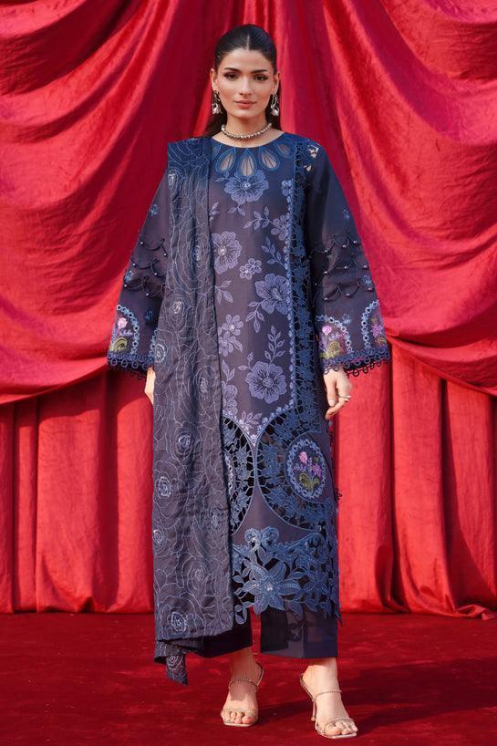 Alternative view of Parishay Navy Blue Luxury Lawn Collection Replica