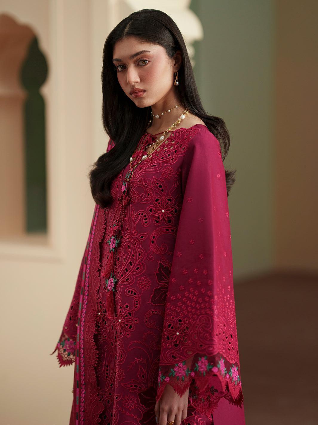 Alternative view of Bin Ilyas Red Luxury Lawn Collection Replica