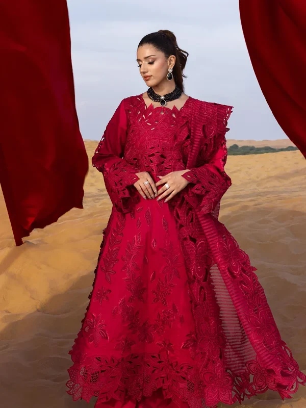 Rang Rasiya Red Luxury Lawn Collection Replica