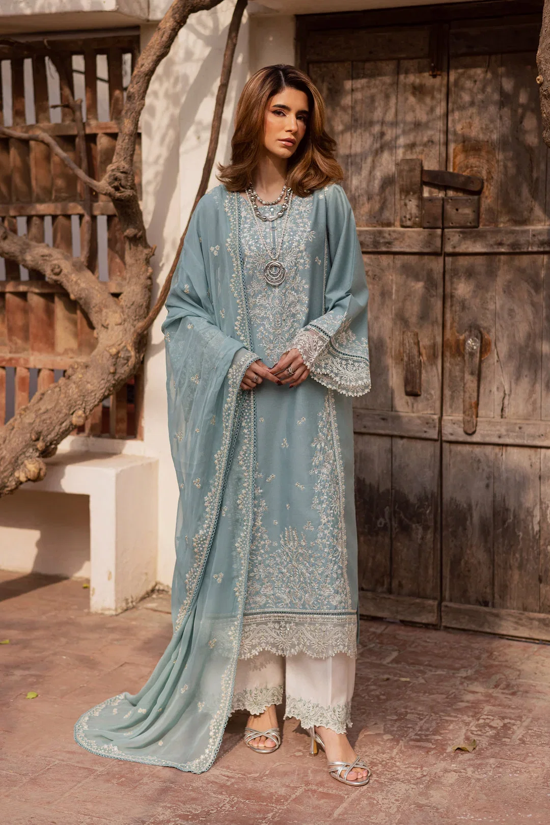 Alternative view of Batik Sky Blue Luxury Lawn Collection Replica
