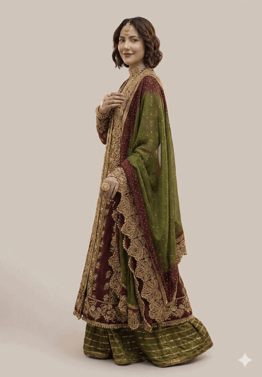 Alternative view of Crimson Mehendi Exclusive Formal Collection Chiffon Replica