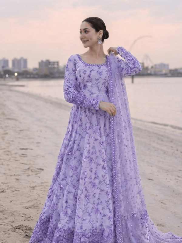Faiza Saqlain Purple Luxury Lawn Collection Replica