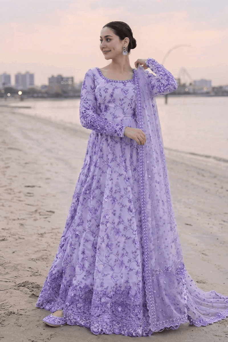 Faiza Saqlain Purple Luxury Lawn Collection Replica