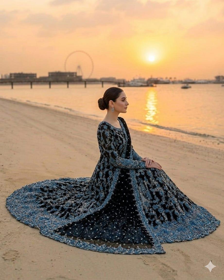 Alternative view of Faiza Saqlain Black Luxury Lawn Collection Replica