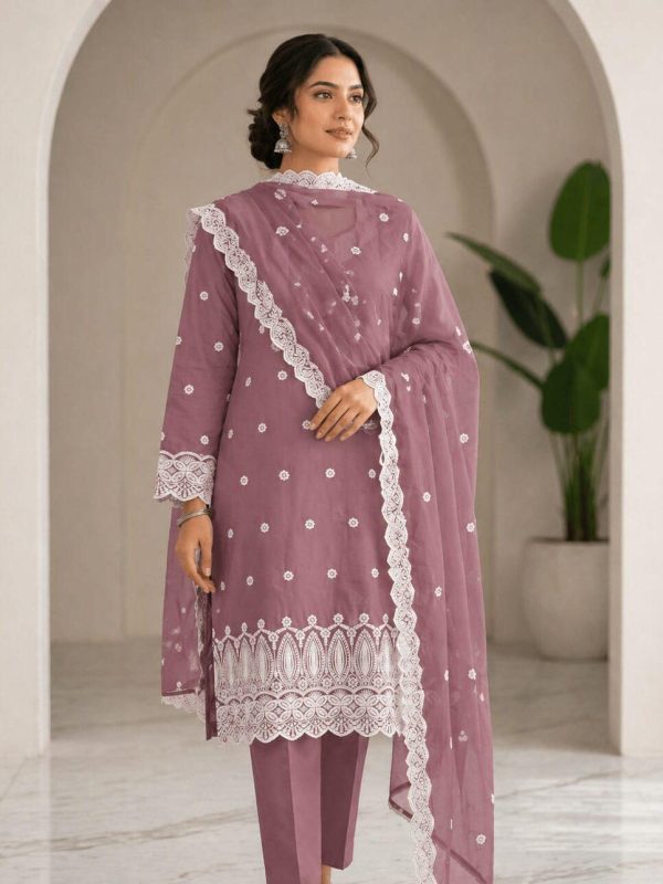 Shrenz Purple Luxury Lawn Collection Replica