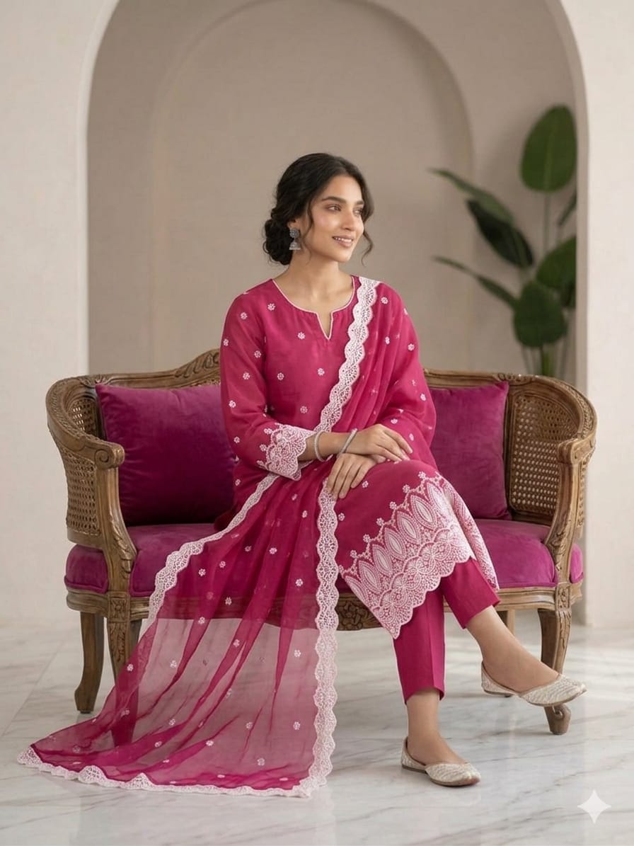 Shrenz Pink Luxury Lawn Collection Replica - Image 3