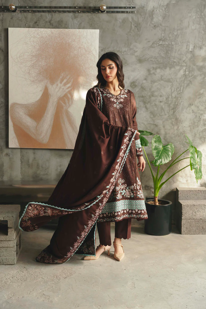 Mahmair Brwn Luxury Lawn Collection Replica - Image 3