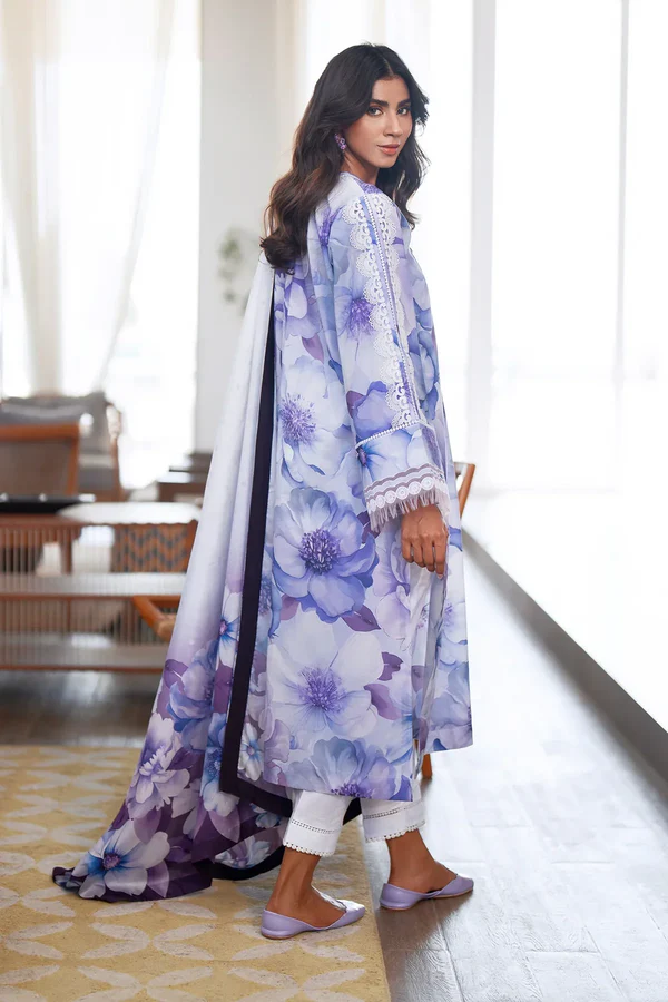 Baroque Purple Printed Lawn Collection Replica - Image 3