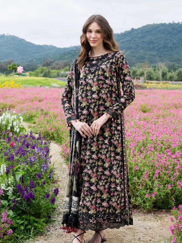 Crimson Black Luxury Lawn Collection Replica