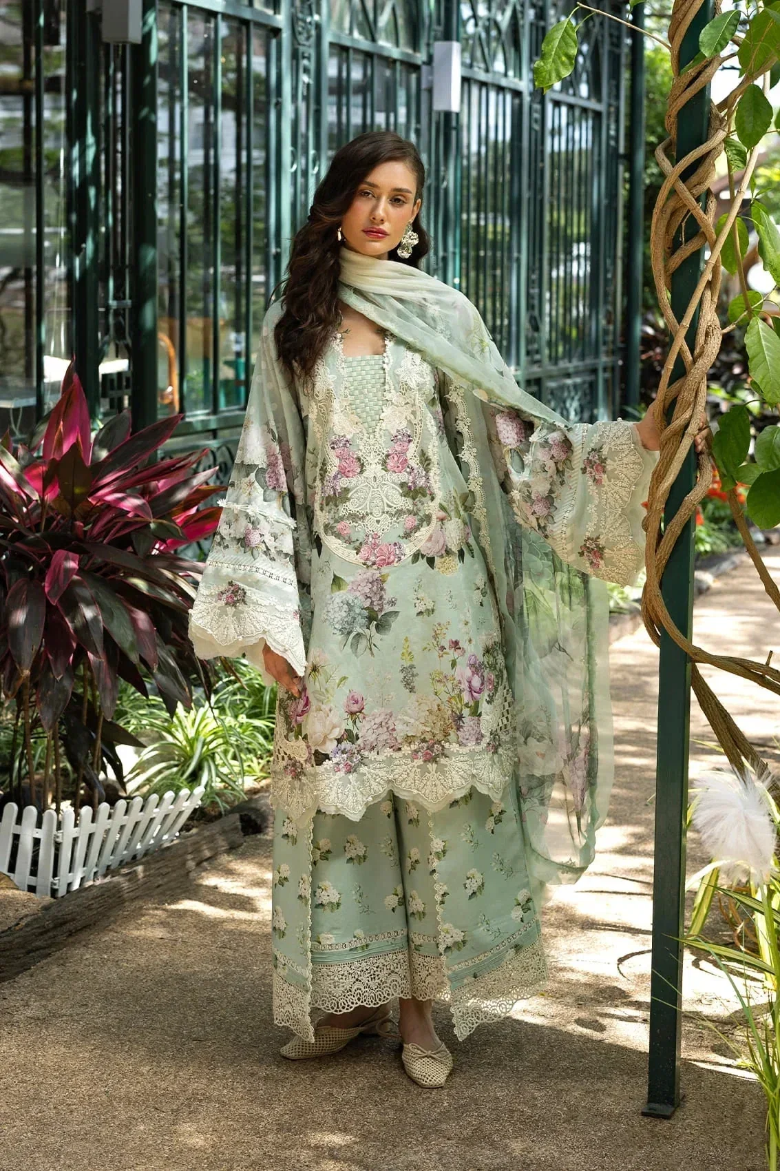 Elaf Mint Green Printed Lawn Collection Replica