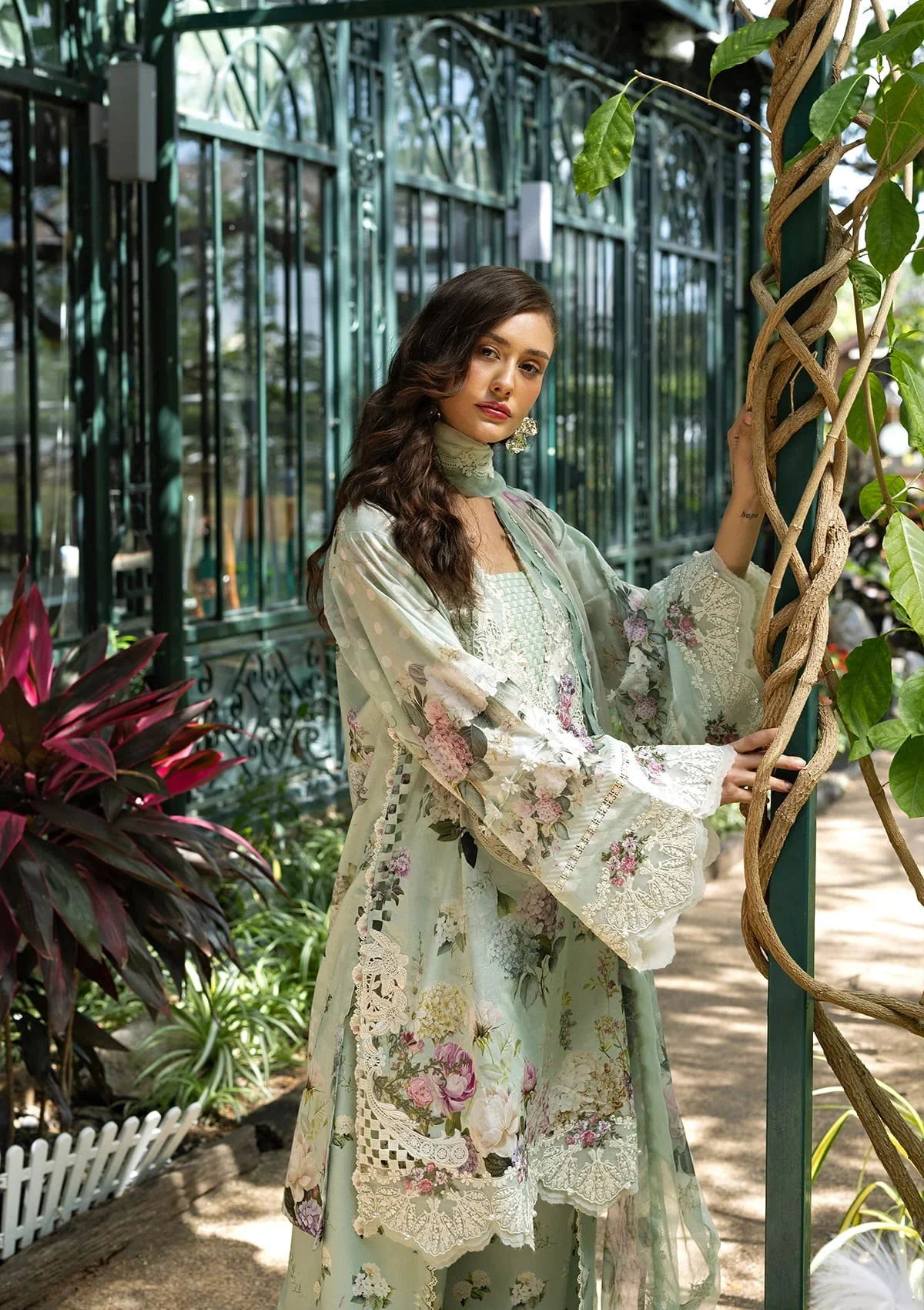 Alternative view of Elaf Mint Green Printed Lawn Collection Replica