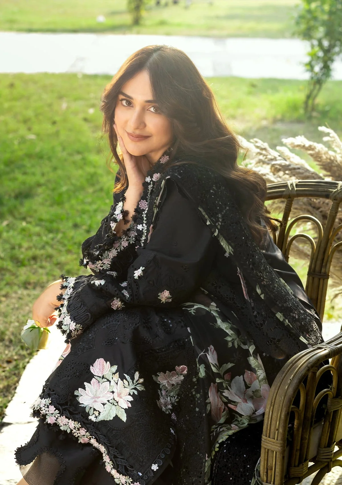 Elaf Black Luxury Lawn Collection Replica - Image 3