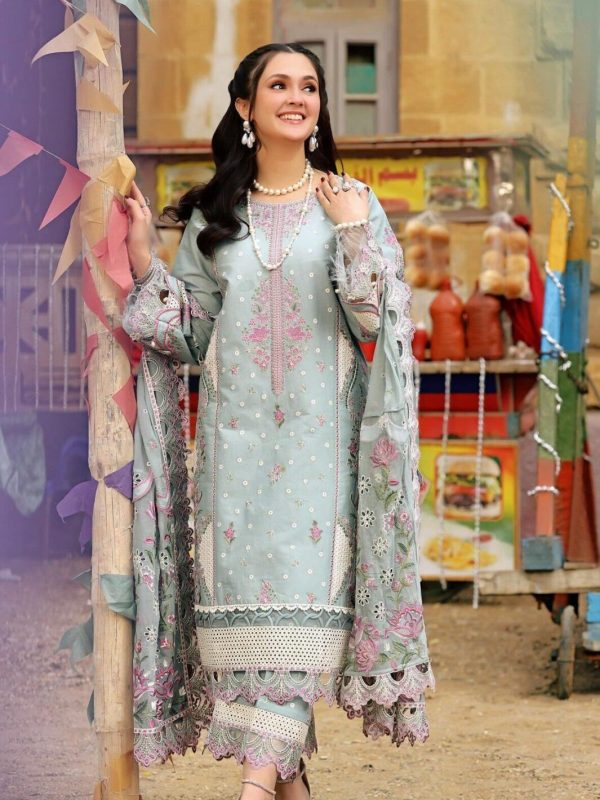 Aneela's Grey Luxury Lawn Collection Replica