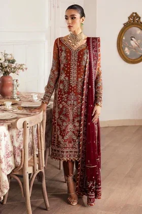 Gulaal Orange Luxury Chiffon Collection Replica