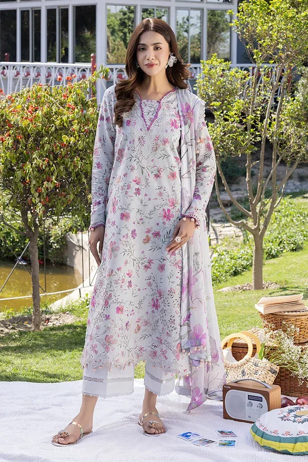 Crimson Grey Printed Lawn Collection Replica