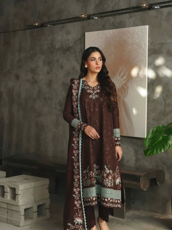 Mahmair Brwn Luxury Lawn Collection Replica