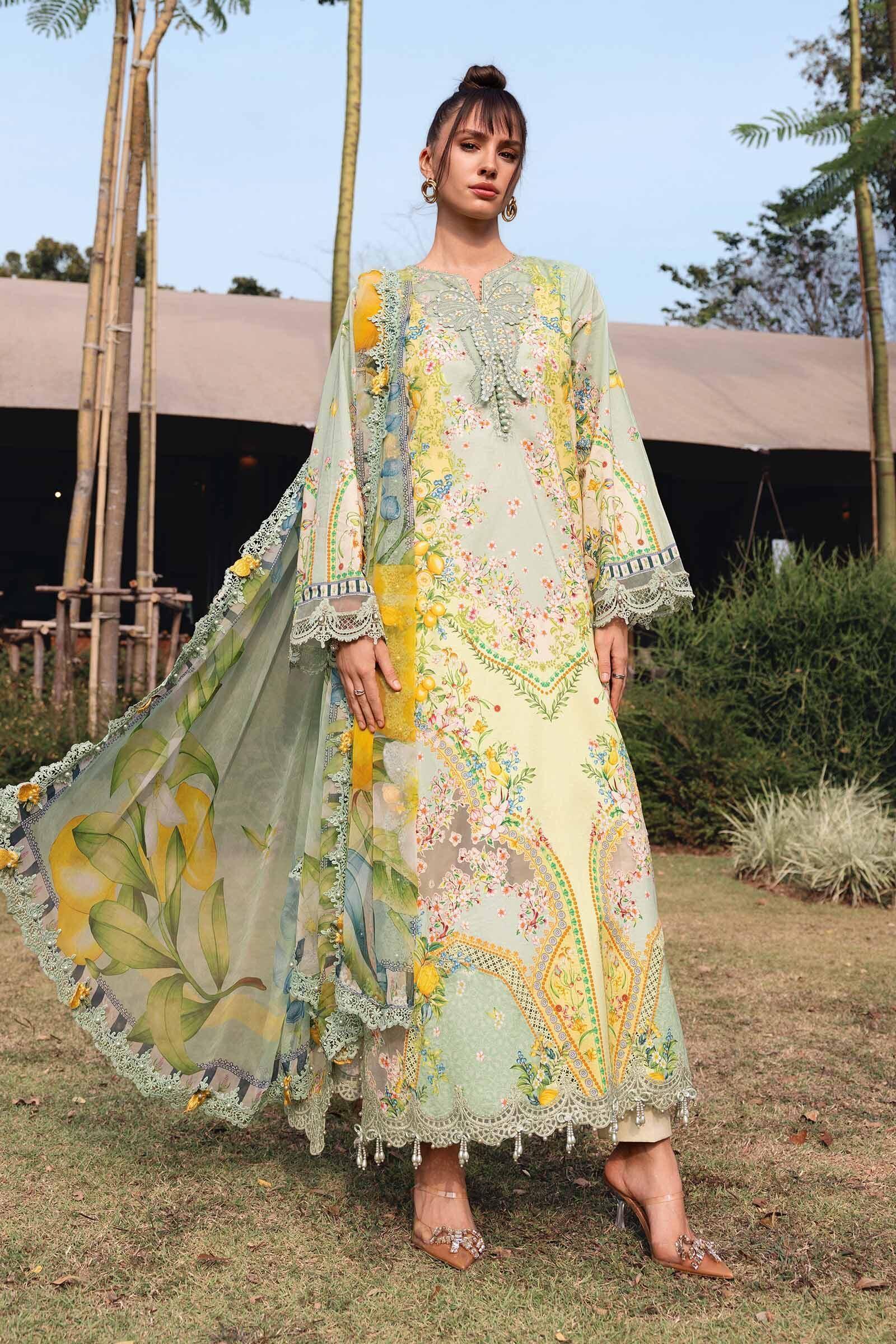 Maria B Lemon Printed Lawn Collection Replica