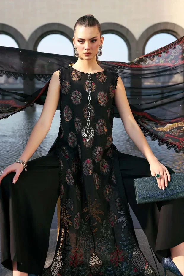 Alternative view of Maria,B Black Luxury Lawn Collection Replica