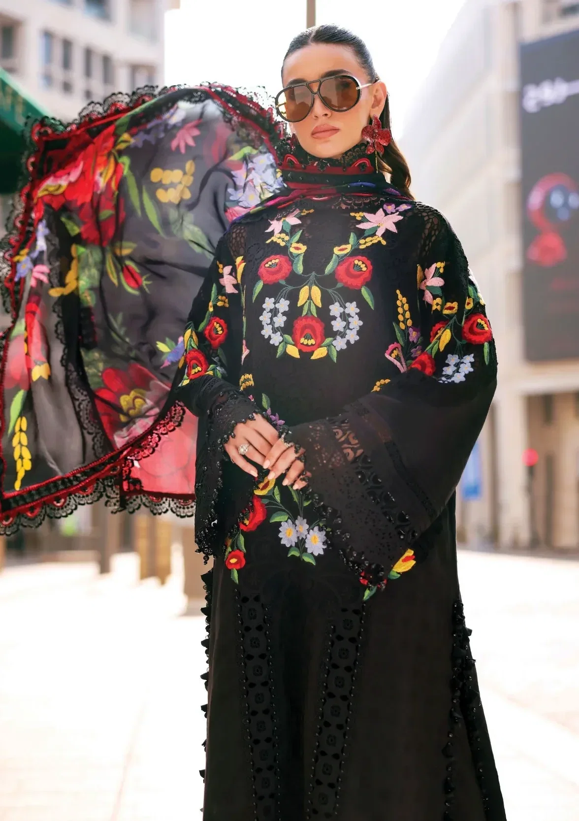 Alternative view of Maria.B black Luxury Lawn Collection Replica