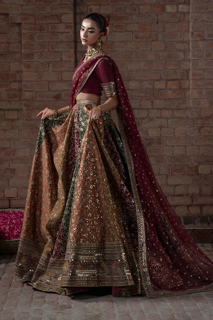 Alternative view of Mina Kashif Multi Bridal Collection Exclusive Indian Raw Silk Maxi Replica
