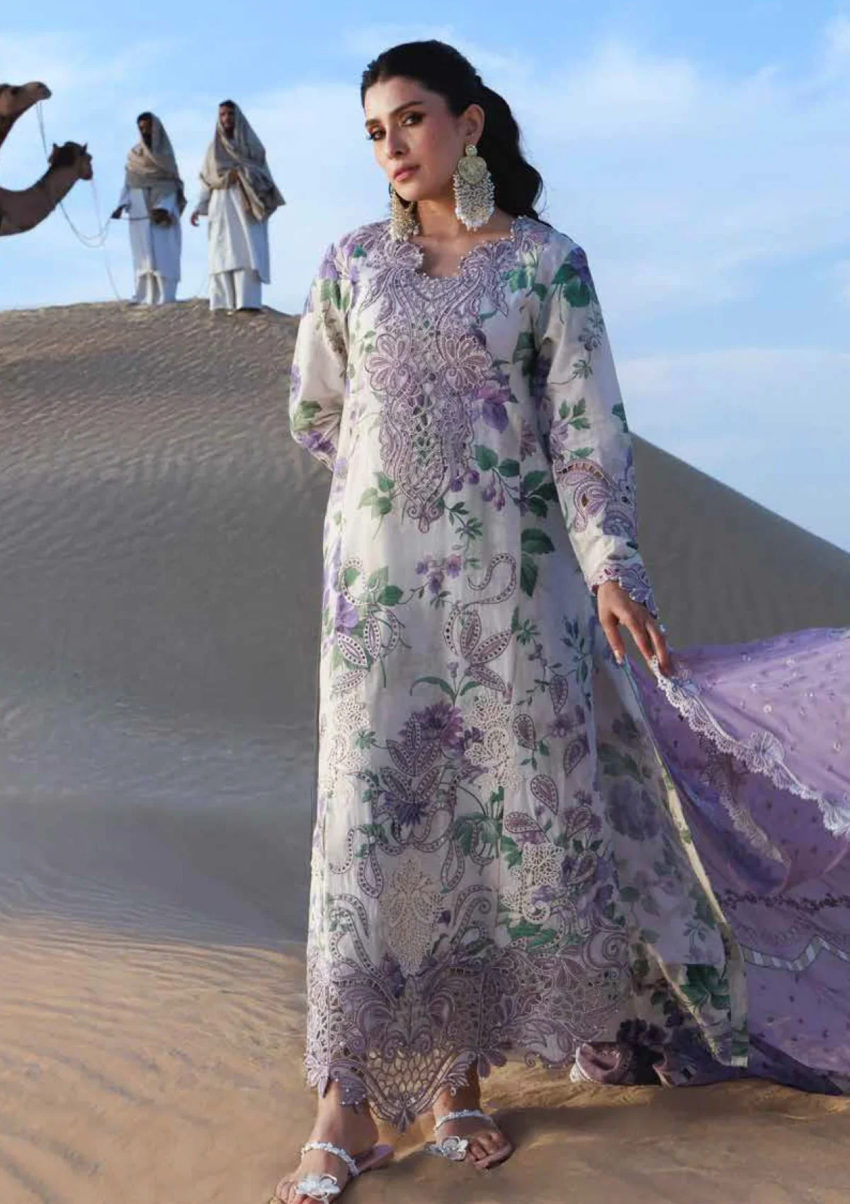 Nureh Purple Luxury Lawn Collection Replica - Image 2