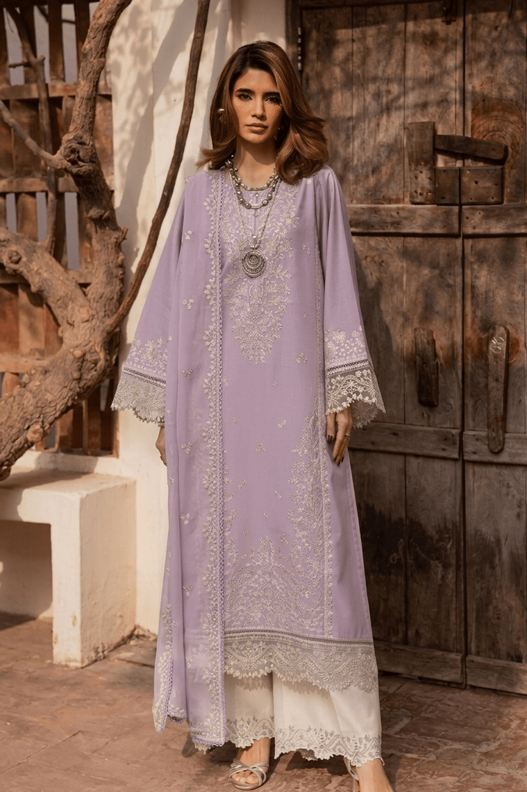 Batik Purple Luxury Lawn Collection Replica