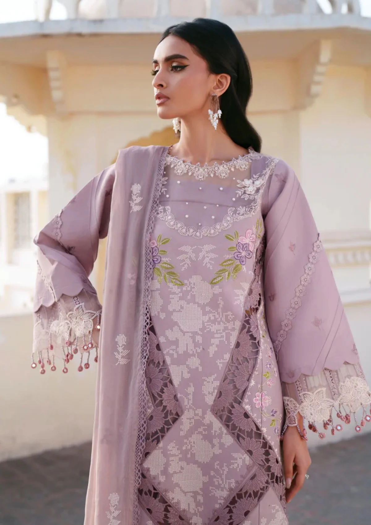 Parishay Mauve Luxury Lawn Collection Replica - Image 3