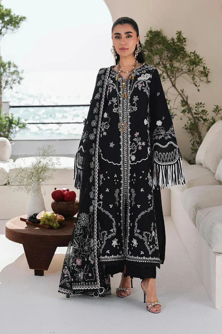Qalamkar Black Luxury Lawn Collection Replica