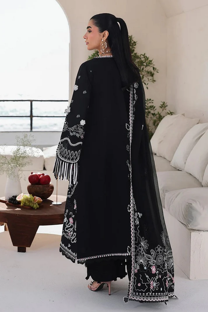 Qalamkar Black Luxury Lawn Collection Replica - Image 3