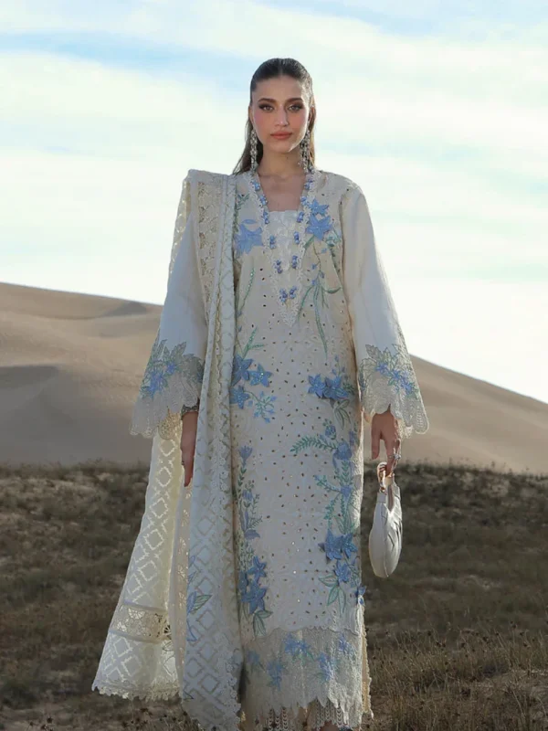 Rang Rasiya Offwhite Luxury Lawn Collection Replica