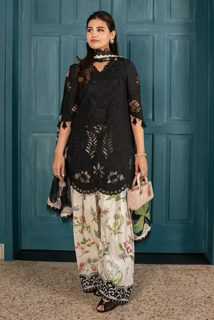 Saira Rizwan Black Luxury Lawn Collection Replica