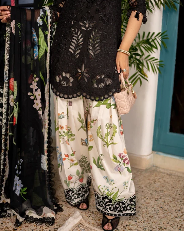 Saira Rizwan Black Luxury Lawn Collection Replica - Image 3