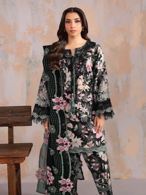 Jade Black Luxury Lawn Collection Replica