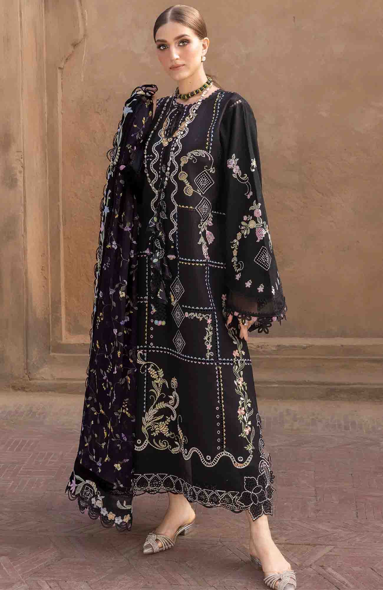 Crimson Black Luxury Lawn Collection Replica - Image 3