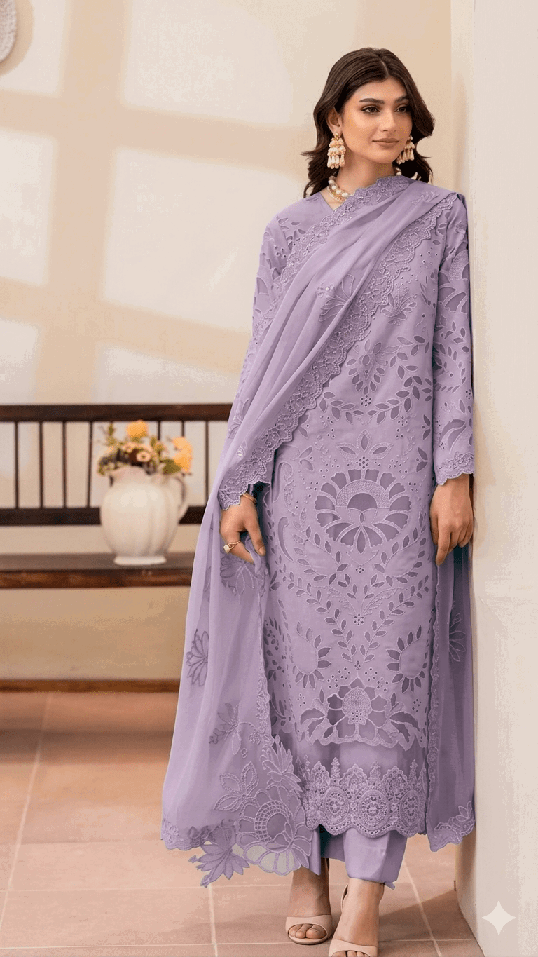 Imrozia Purple Luxury Lawn Collection Replica