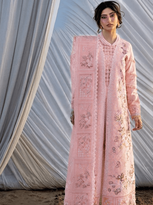 Mahnur Peach Luxury Lawn Collection Replica