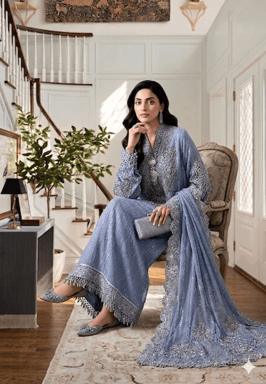 Alternative view of Maria B Grey Formal Collection Chiffon Replica