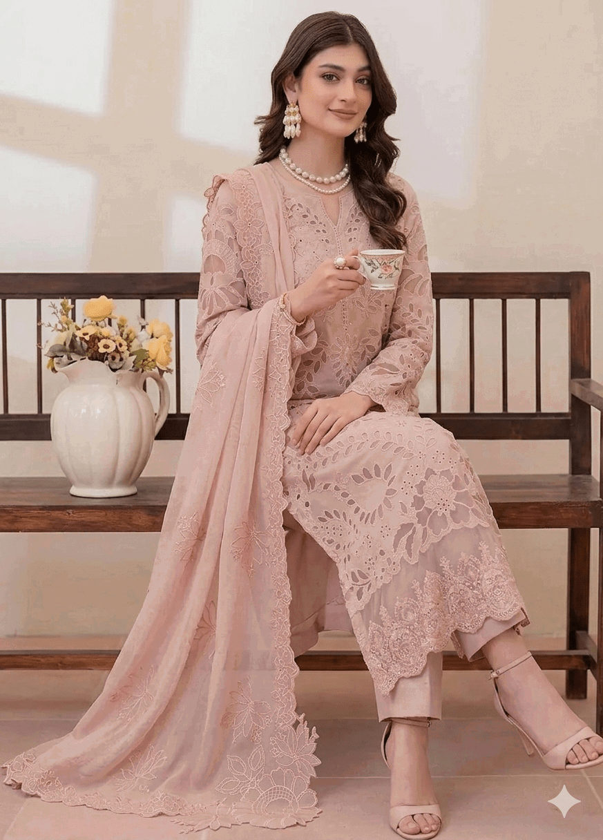 Alternative view of Imrozia Peach Luxury Lawn Collection Replica
