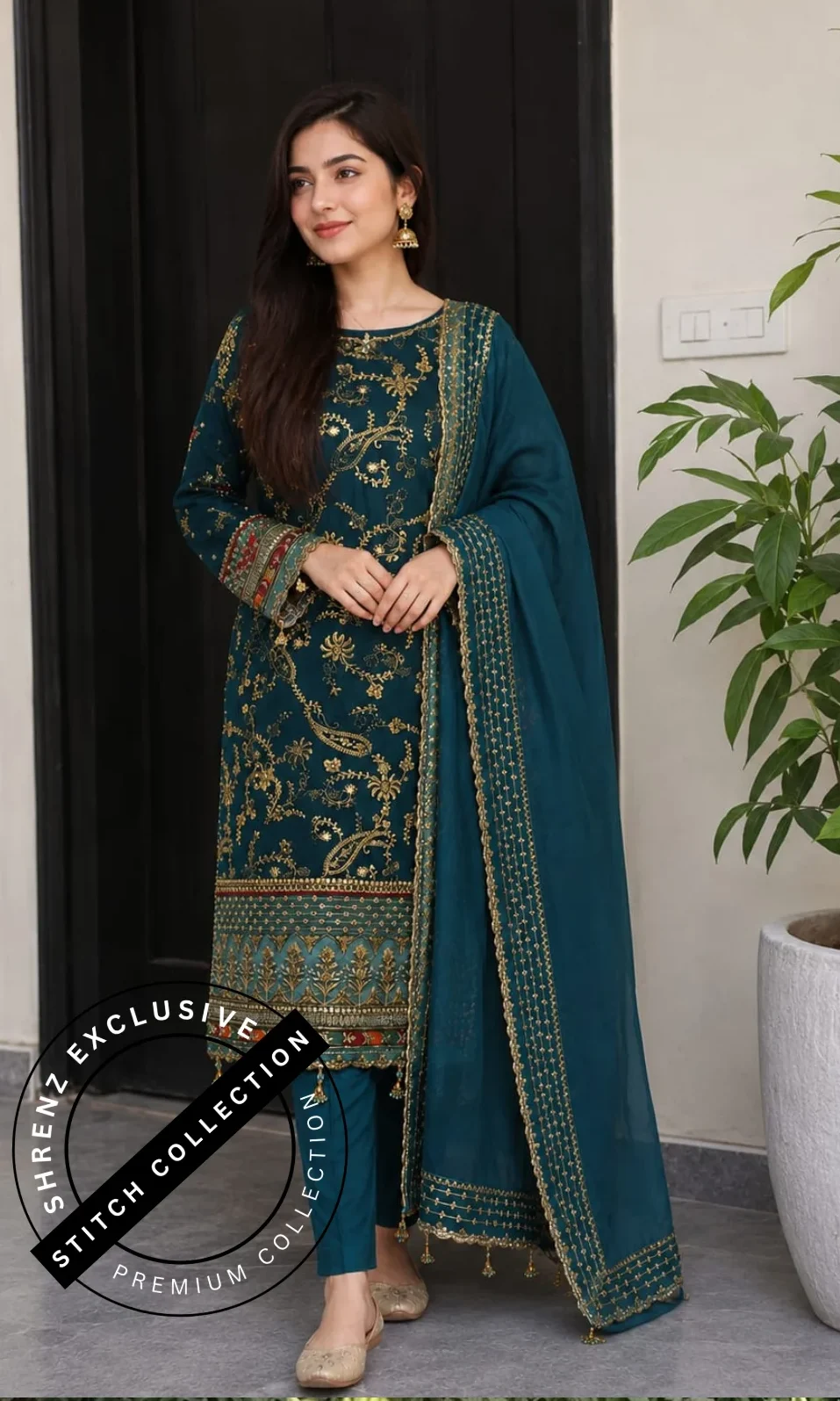 Shrenz 3 Piece Stitched Chiffon Pret Collection