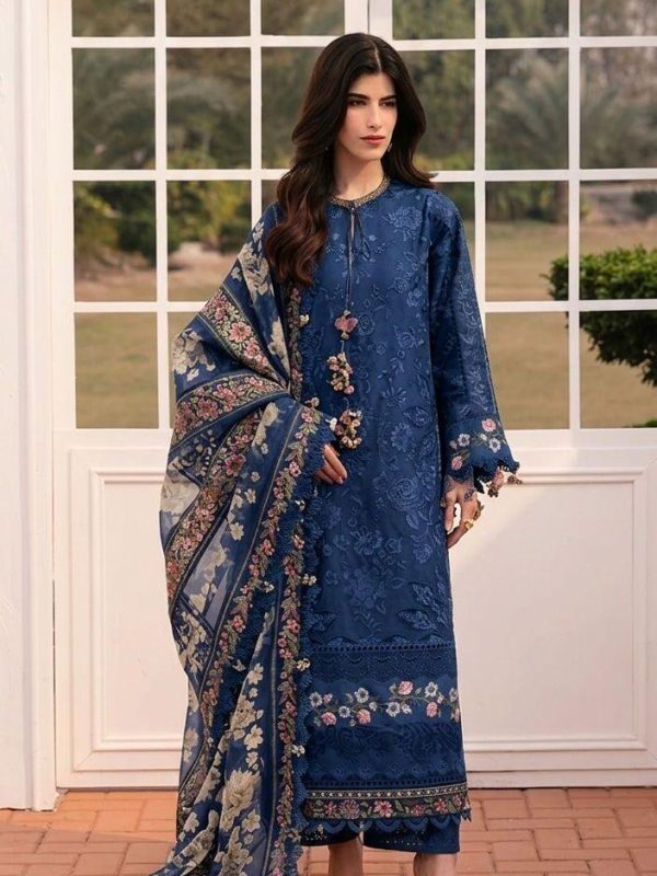 Elaf Blue Luxury Lawn Collection Replica