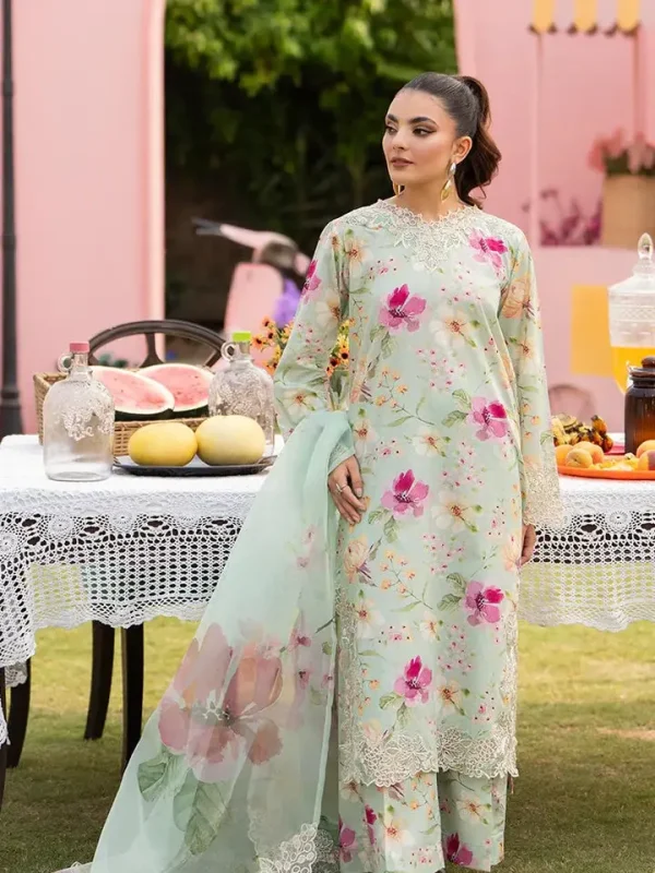 Ellena Green Printed Lawn Collection Replica