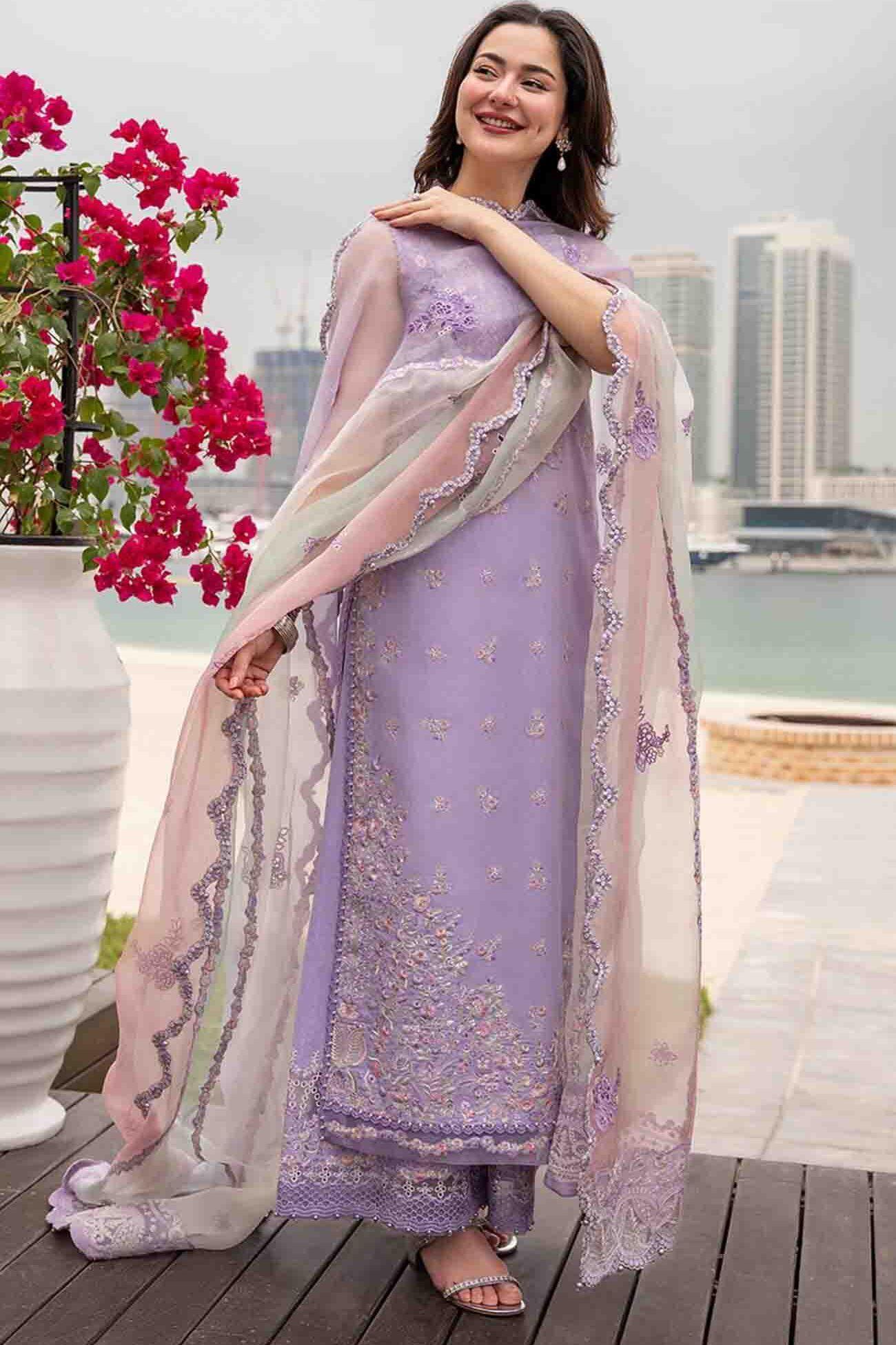 Faiza Saqlain Purple Luxury Lawn Collection Replica